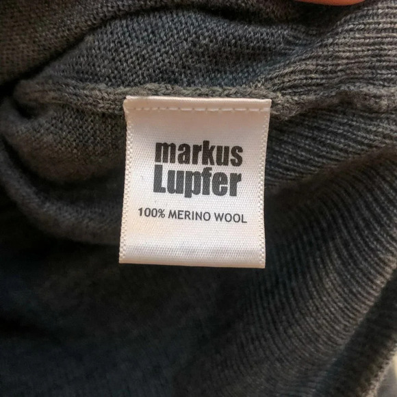 Markus Lupfer 100% Merino Wool Sequin Flamingo Crew Neck Grey Graphic Sweater XS - Picture 5 of 9